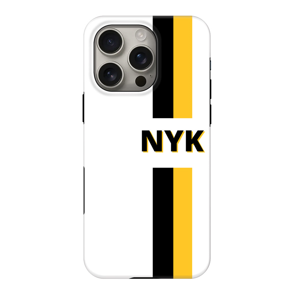 Apple iPhone 16 Pro / Tough MagSafe Custom Striped Monogram Phone Case - Stylizedd.com