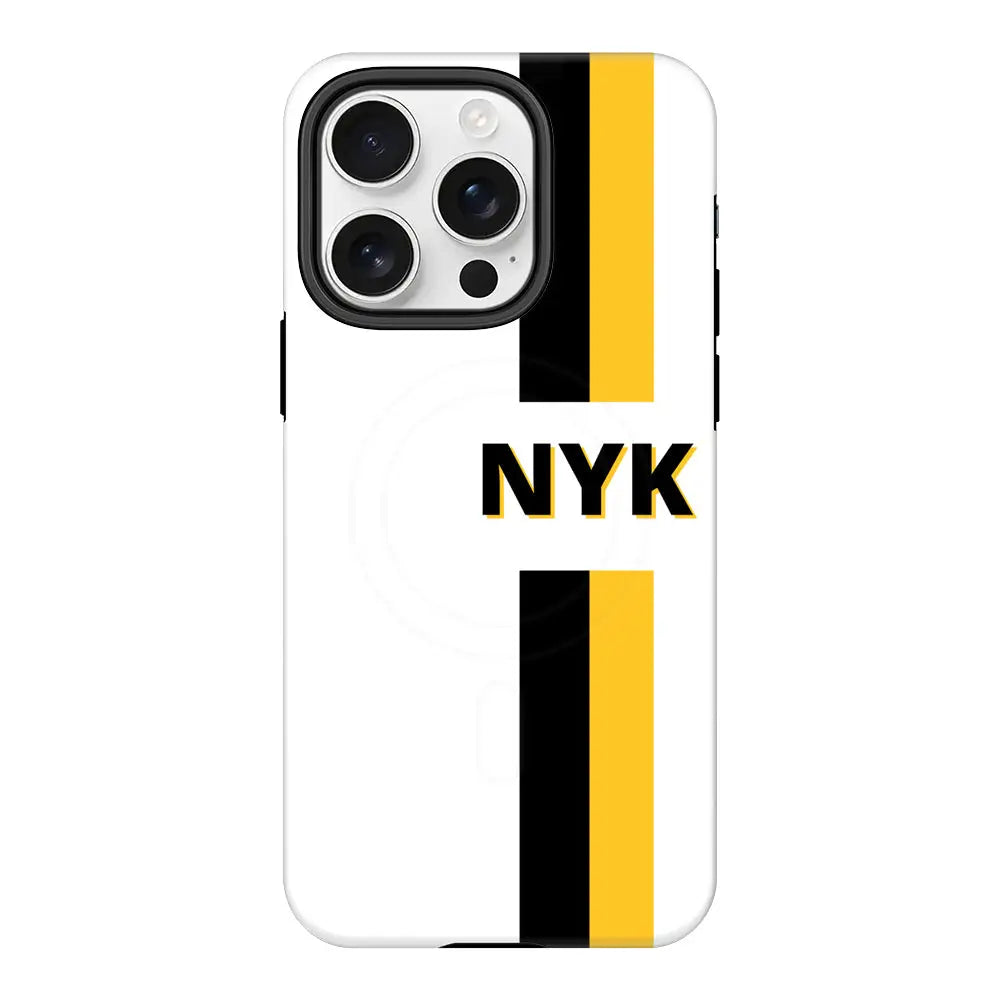 Apple iPhone 16 Pro / Tough Pro Custom Striped Monogram Phone Case - Stylizedd.com