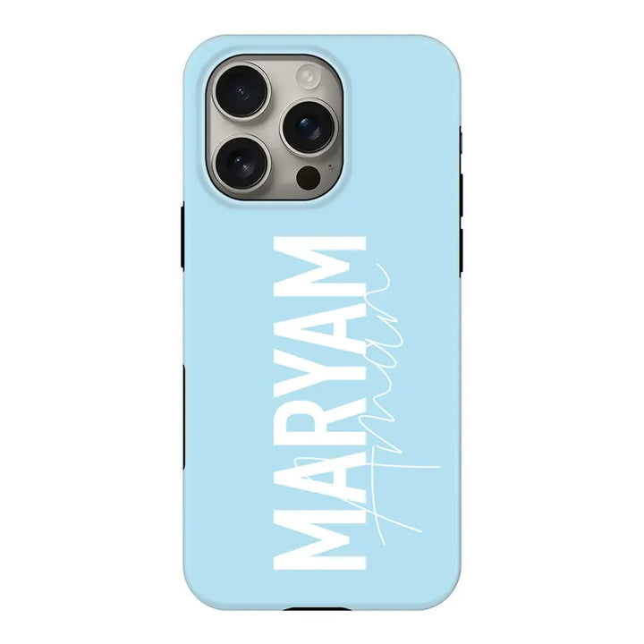 Personalized Name Vertical Phone Case - Apple iPhone 16 Pro / Tough MagSafe - Stylizedd