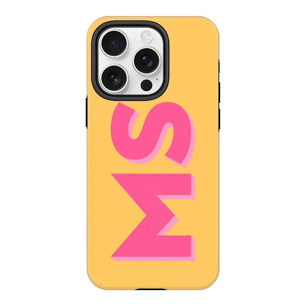 Apple iPhone 16 Pro / Tough MagSafe Personalized Monogram Initial 3D Shadow Text Phone Case - Stylizedd.com