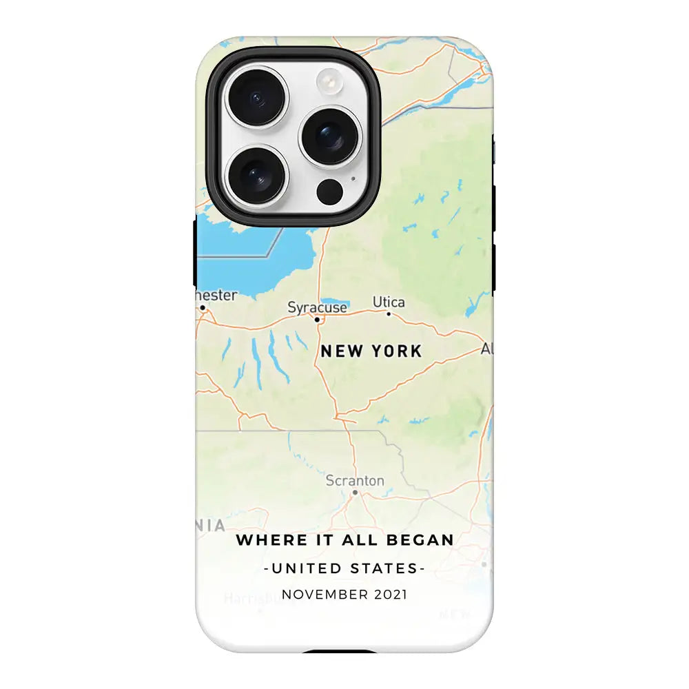 Apple iPhone 16 Pro / Tough MagSafe Personalized map, Phone Case - Stylizedd.com