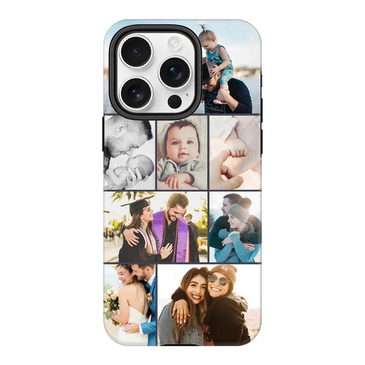 Apple iPhone 16 Pro / Tough MagSafe Personalised Photo Collage Grid Phone Case - Stylizedd.com