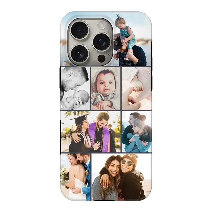 Personalised Photo Collage Grid Phone Case - Apple iPhone 16 Pro / Tough MagSafe - Stylizedd