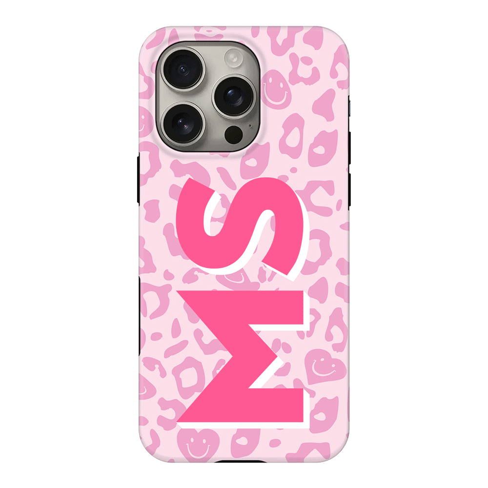 Apple iPhone 16 Pro / Tough MagSafe Custom Monogram Initial 3D Shadow Text Seamless Pattern, Phone Case - Stylizedd.com