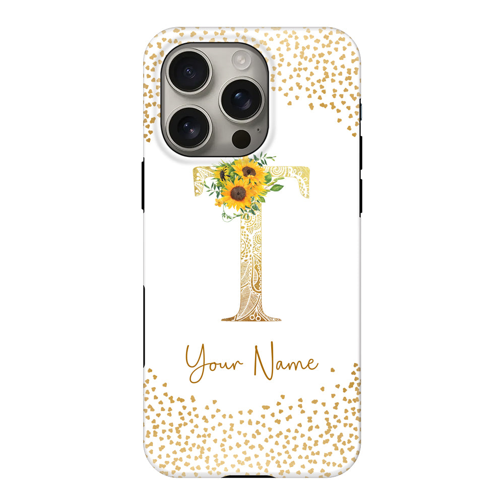 Apple iPhone 16 Pro / Tough MagSafe Floral Mandala Initial Phone Case - Stylizedd.com