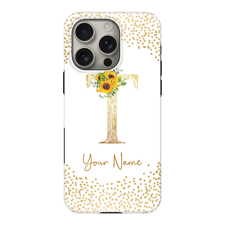 Apple iPhone 16 Pro / Tough MagSafe Floral Mandala Initial Phone Case - Stylizedd.com