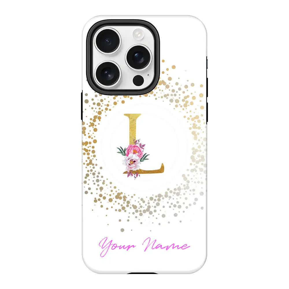 Apple iPhone 16 Pro / Tough Pro Floral Initial Phone Case - Stylizedd.com