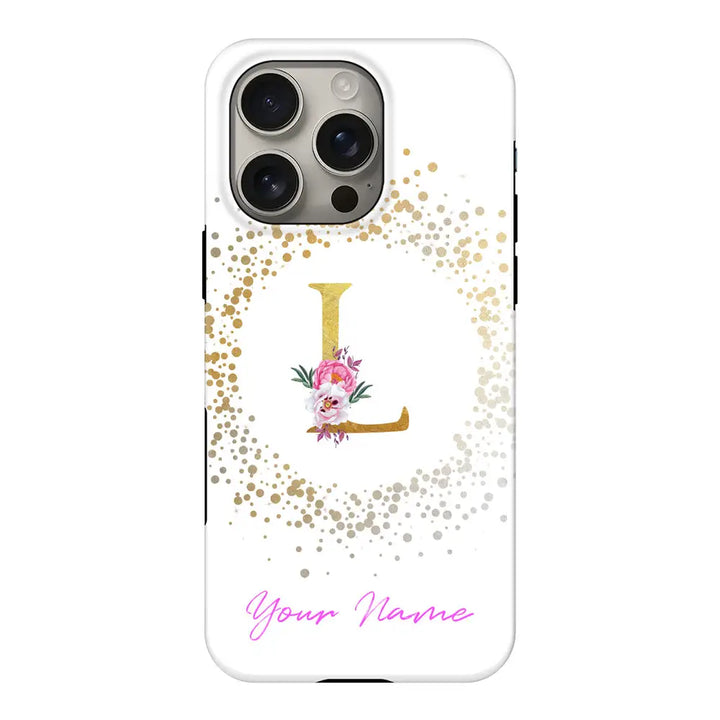 Floral Initial Phone Case - Apple iPhone 16 Pro / Tough MagSafe - Lovely - Stylizedd