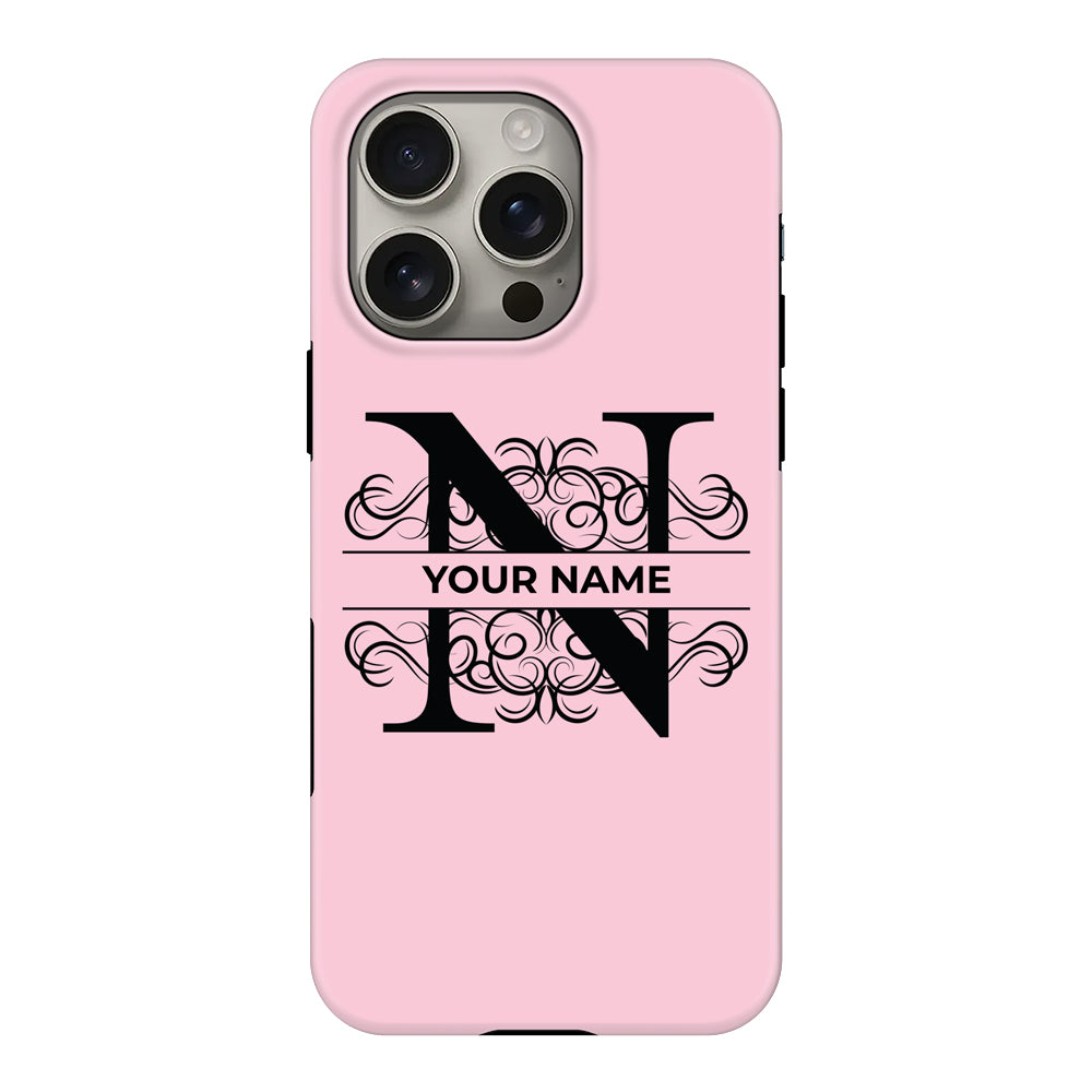Apple iPhone 16 Pro / Tough MagSafe Split Floral Initial Phone Case - Stylizedd.com