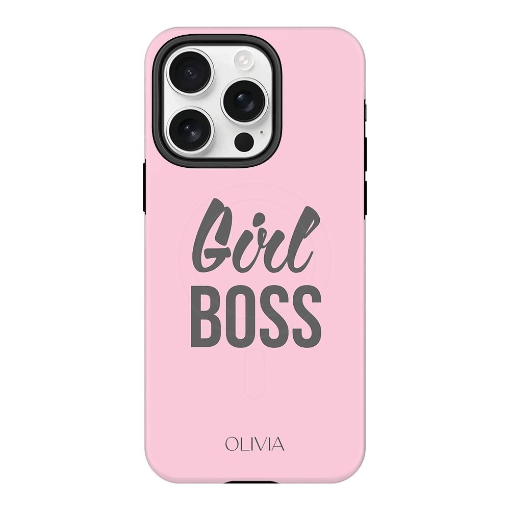 Apple iPhone 16 Pro / Tough MagSafe Personalized Name Girl Boss, Phone Case - Stylizedd.com