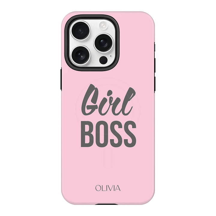 Apple iPhone 16 Pro / Tough MagSafe Personalized Name Girl Boss, Phone Case - Stylizedd.com