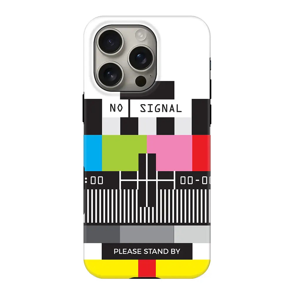 Apple iPhone 16 Pro / Tough MagSafe Personalized Text Retro No Signal TV Channel, Phone Case - Stylizedd.com