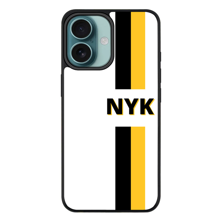 Apple iPhone 16 / Rugged MagSafe Custom Striped Monogram Phone Case - Stylizedd.com