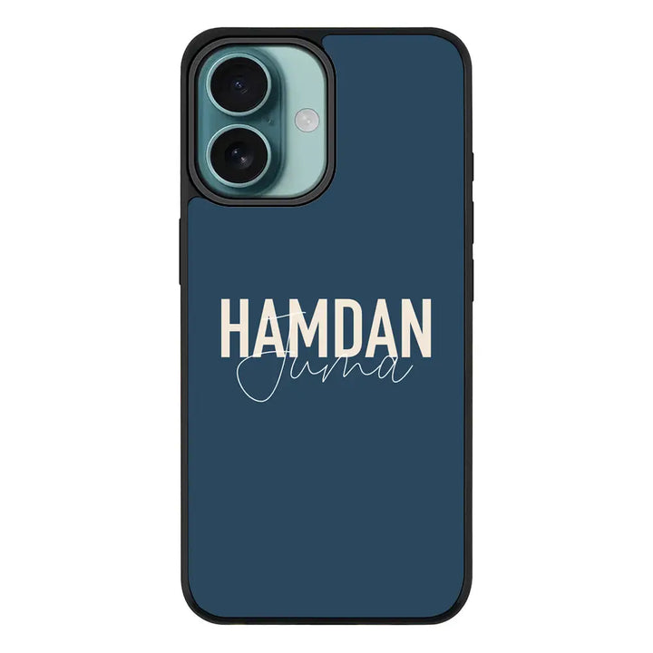 Apple iPhone 16 / Rugged Black Personalized Name Horizontal, Phone Case - Stylizedd.com