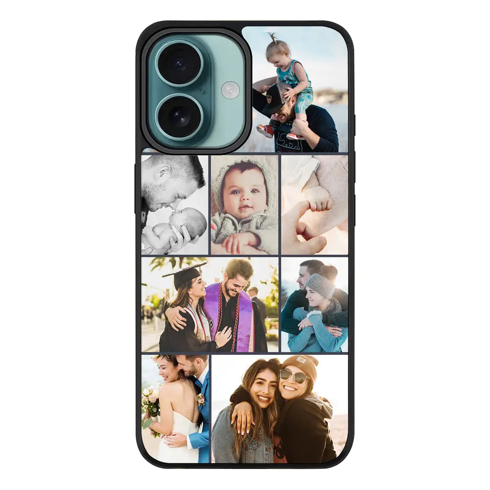 Apple iPhone 16 / Rugged MagSafe Personalised Photo Collage Grid Phone Case - Stylizedd.com