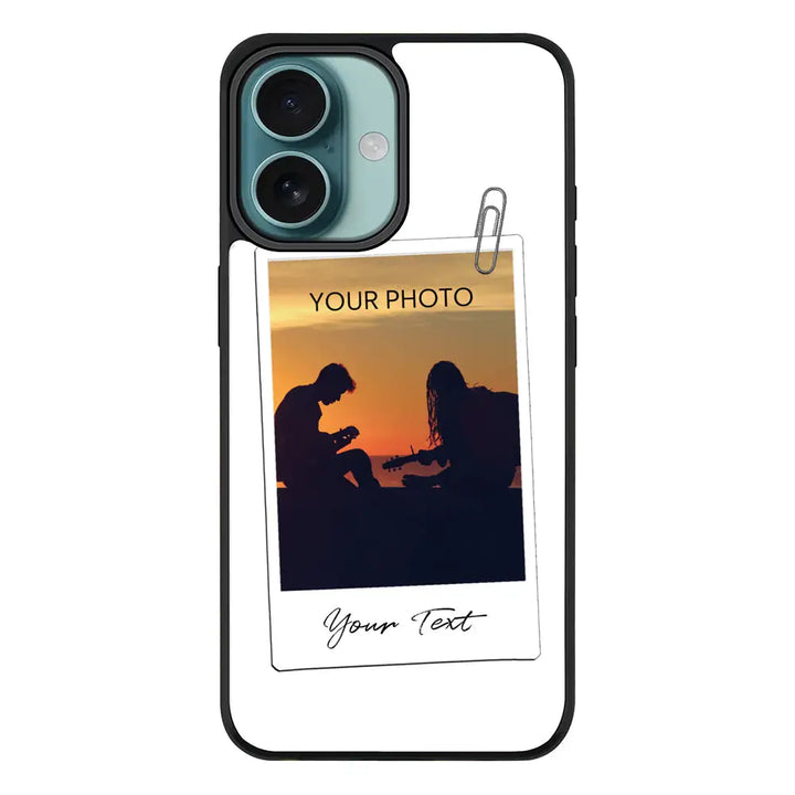 Apple iPhone 16 / Rugged Black Polaroid Photo Phone Case - Stylizedd.com