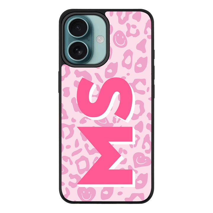 Apple iPhone 16 / Rugged Black Custom Monogram Initial 3D Shadow Text Seamless Pattern, Phone Case - Stylizedd.com