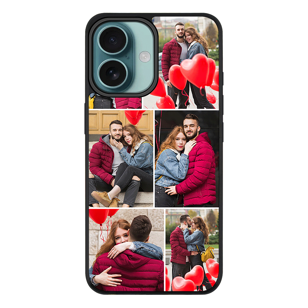 Apple iPhone 16 / Rugged MagSafe Personalised Valentine Photo Collage Grid, Phone Case - Stylizedd.com