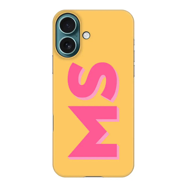 Apple iPhone 16 / Snap Classic Personalized Monogram Initial 3D Shadow Text Phone Case - Stylizedd.com