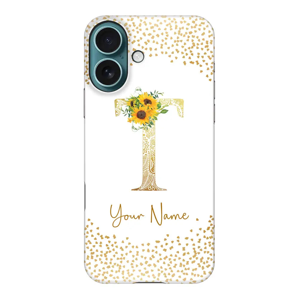 Apple iPhone 16 / Snap Classic Floral Mandala Initial Phone Case - Stylizedd.com