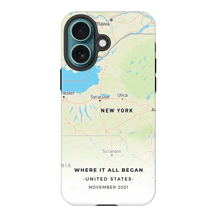 Apple iPhone 16 / Tough Pro Personalized map, Phone Case - Stylizedd.com