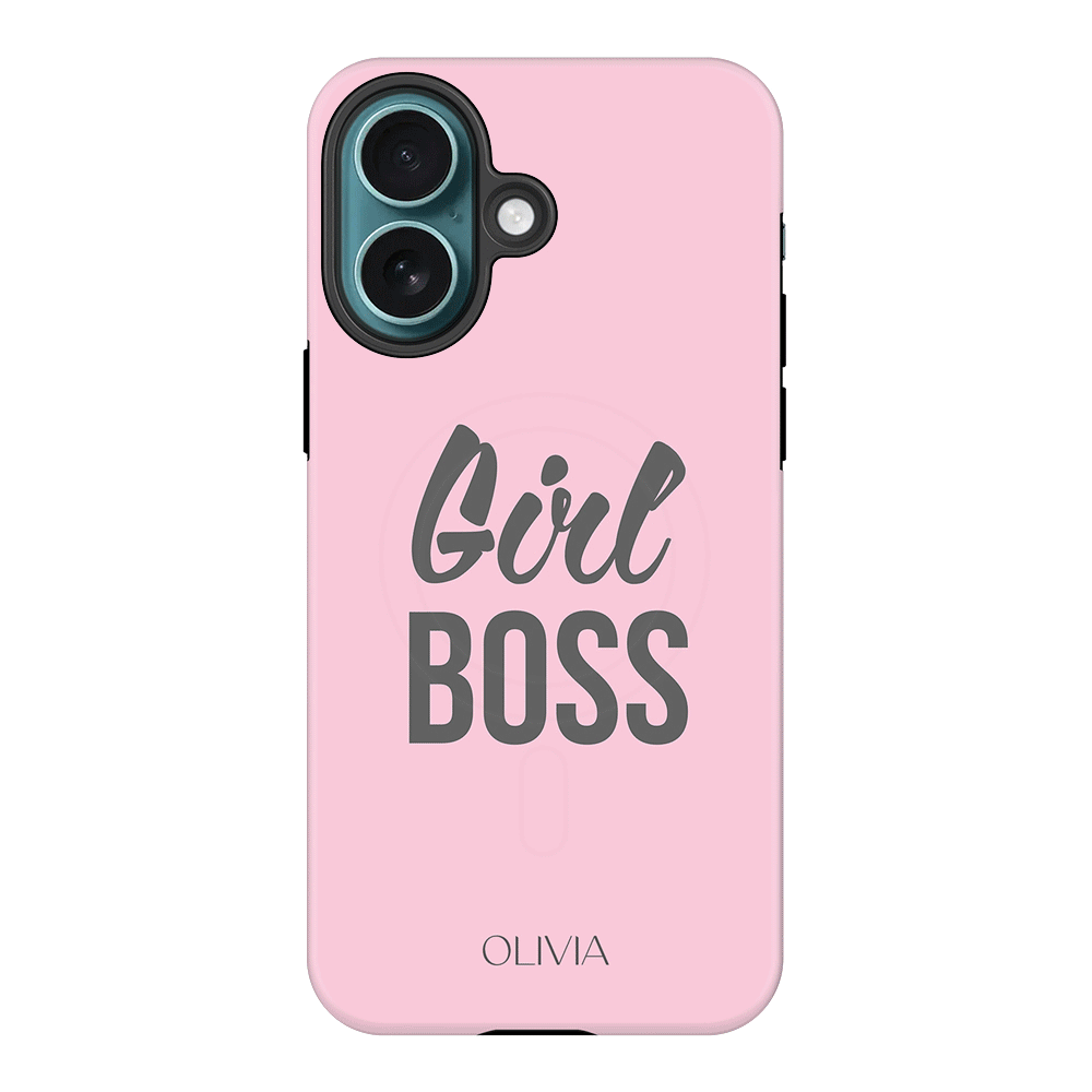 Apple iPhone 16 / Tough MagSafe Personalized Name Girl Boss, Phone Case - Stylizedd.com