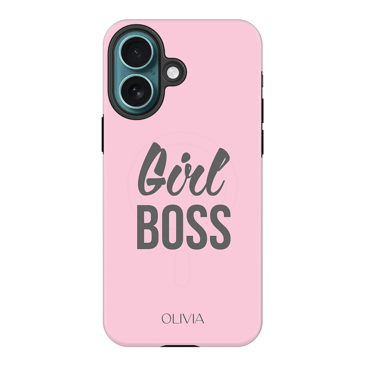 Apple iPhone 16 / Tough MagSafe Personalized Name Girl Boss, Phone Case - Stylizedd.com
