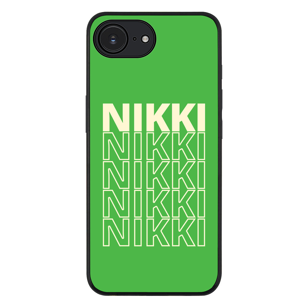 Apple iPhone 16e / Rugged Black Repeated Monogram Phone Case - Stylizedd.com