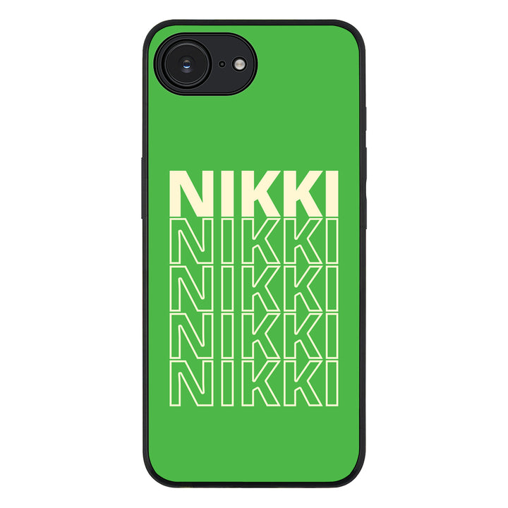 Apple iPhone 16e / Rugged Black Repeated Monogram Phone Case - Stylizedd.com