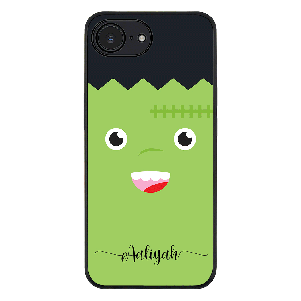 Apple iPhone 16e / Rugged Black Personalized Text Cute Monsters, Phone Case - Stylizedd.com