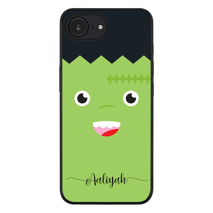 Apple iPhone 16e / Rugged Black Personalized Text Cute Monsters, Phone Case - Stylizedd.com