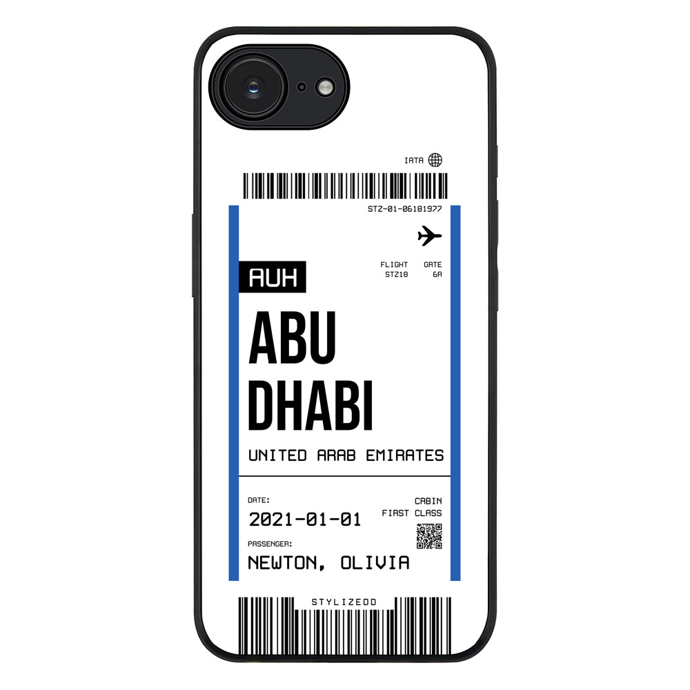 Apple iPhone 16e / Rugged Black Custom Flight Boarding Pass Ticket Phone Case - Stylizedd.com