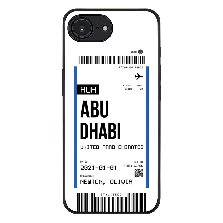 Apple iPhone 16e / Rugged Black Custom Flight Boarding Pass Ticket Phone Case - Stylizedd.com