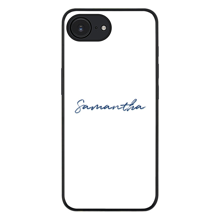 Apple iPhone 16e / Rugged Black Custom Text, My Name Phone Case - Stylizedd.com
