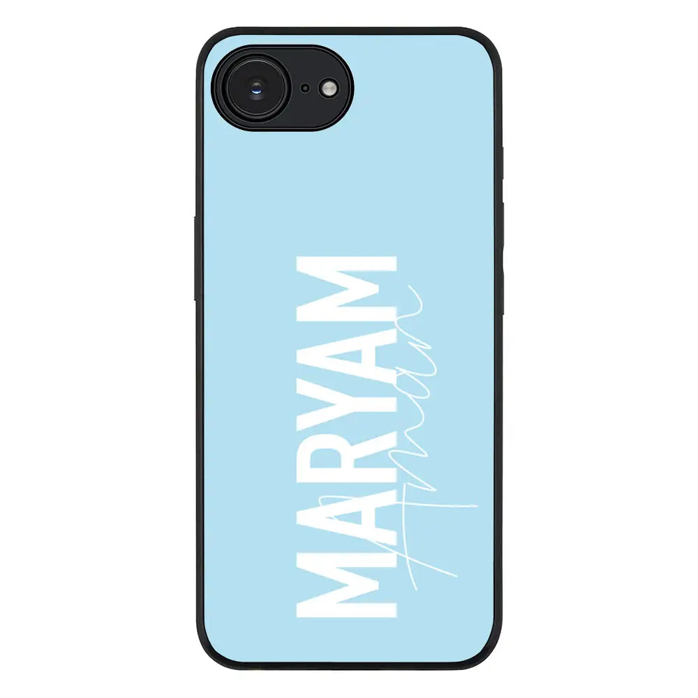 Apple iPhone 16e / Rugged Black Personalized Name Vertical, Phone Case - Stylizedd.com