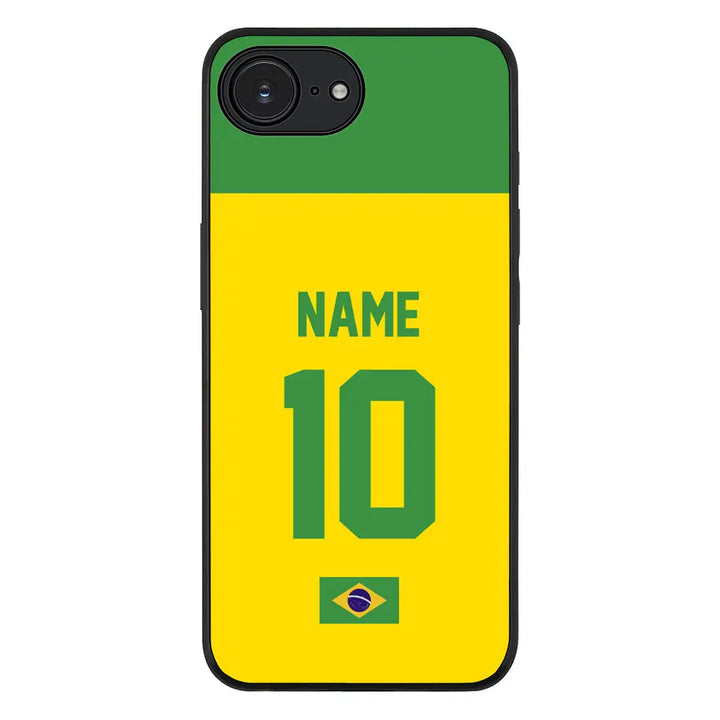Personalized Football Jersey Phone Case Custom Name & Number - Apple iPhone 16e / Rugged Black