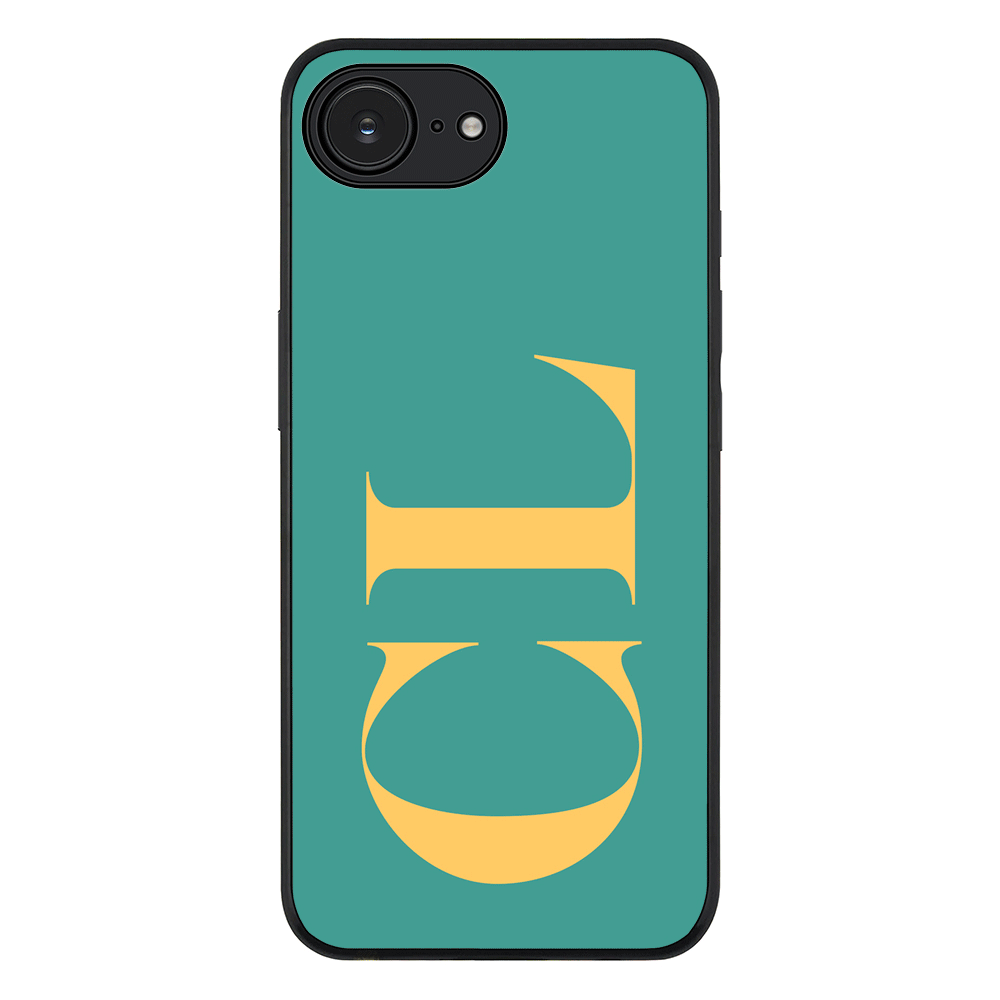 Personalized Monogram Large Initial 3D Shadow Text Phone Case - Apple iPhone 16e / Rugged Black