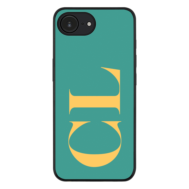 Personalized Monogram Large Initial 3D Shadow Text Phone Case - Apple iPhone 16e / Rugged Black