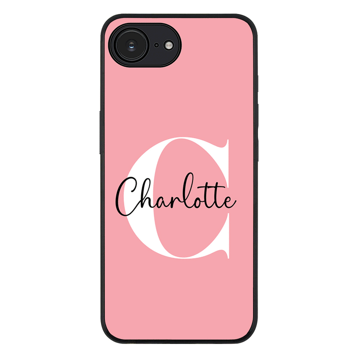 Apple iPhone 16e / Rugged Black Custom Monogram Large Initial Name & Letter, Phone Case - Stylizedd.com