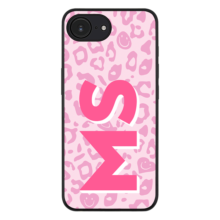 Apple iPhone 16e / Rugged Black Custom Monogram Initial 3D Shadow Text Seamless Pattern, Phone Case - Stylizedd.com