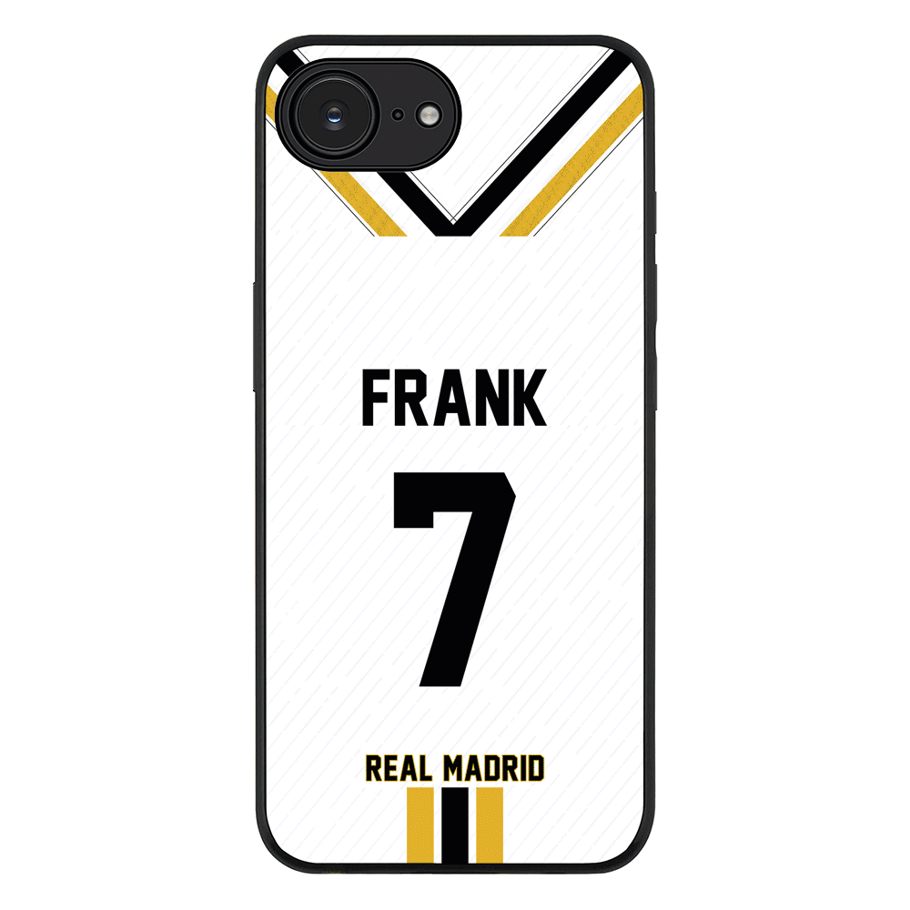 Apple iPhone 16e / Rugged Black Personalized Football Clubs Jersey Phone Case Custom Name & Number - Stylizedd.com