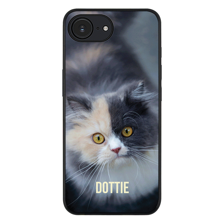 Apple iPhone 16e / Rugged Black Personalized Pet Cat, Phone Case - Stylizedd.com