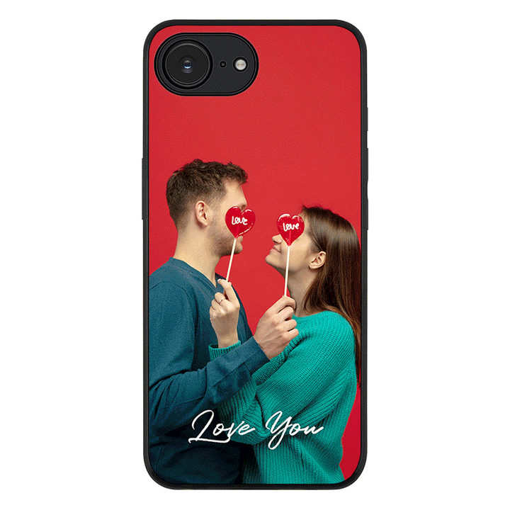 Apple iPhone 16e / Rugged Black Custom Photo Valentine, Phone Case - Stylizedd.com