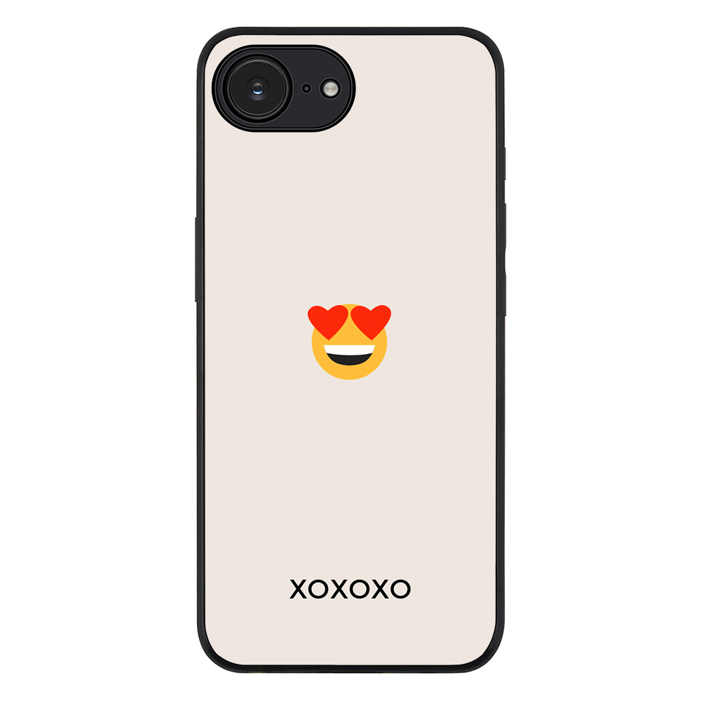 Apple iPhone 16e / Rugged Black Custom Text Emojis Emoticons, Phone Case - Stylizedd.com