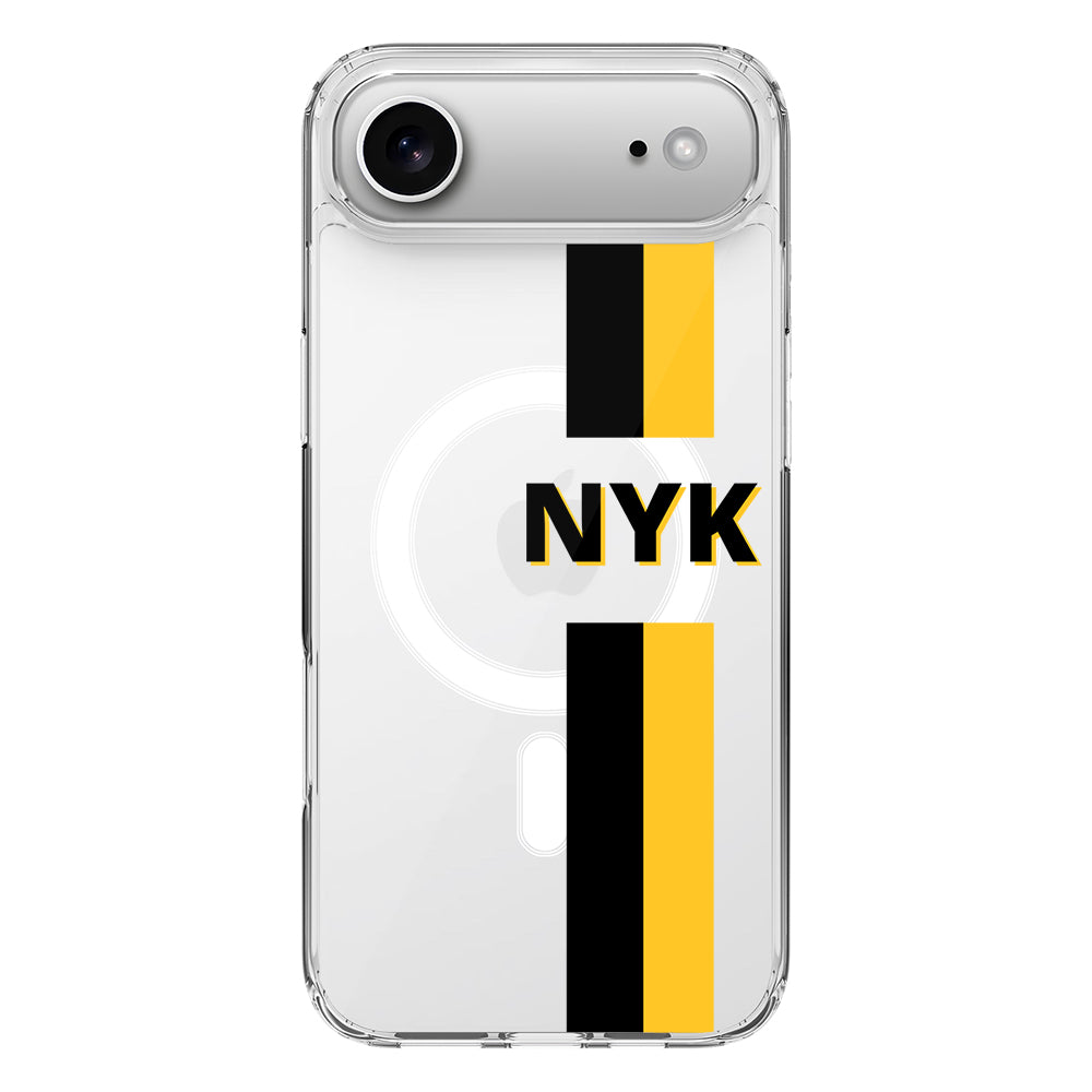 Apple iPhone 17 Air / Clear MagSafe Custom Striped Monogram Phone Case - Stylizedd.com