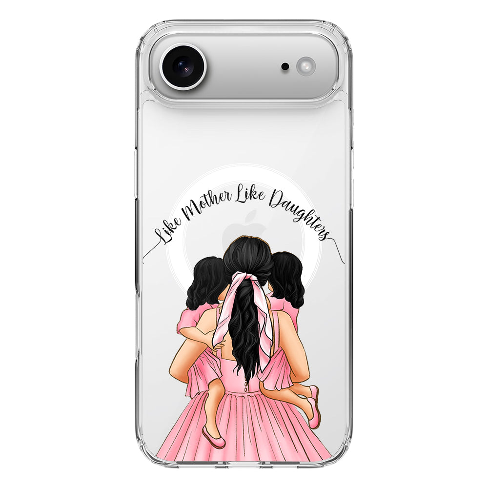 Apple iPhone 17 Air / Clear MagSafe Mother 2 daughters Custom Clipart, Text Phone Case - Stylizedd.com