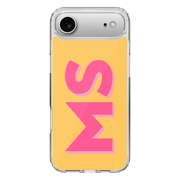 Apple iPhone 17 Air / Clear MagSafe Personalized Monogram Initial 3D Shadow Text Phone Case - Stylizedd.com