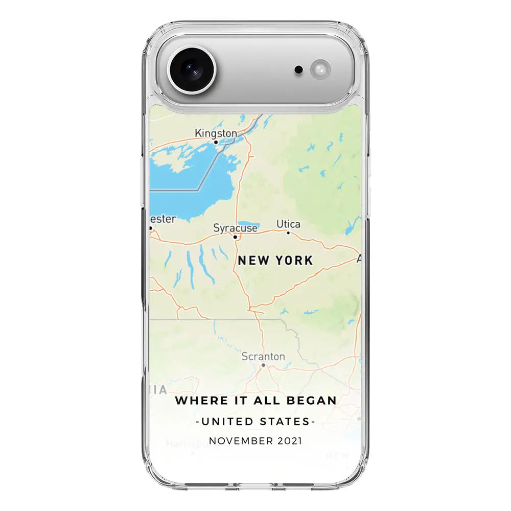 Apple iPhone 17 Air / Clear MagSafe Personalized map, Phone Case - Stylizedd.com