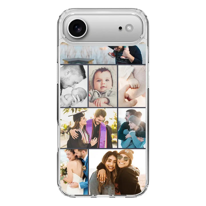 Apple iPhone 17 Air / Clear MagSafe Personalised Photo Collage Grid Phone Case - Stylizedd.com