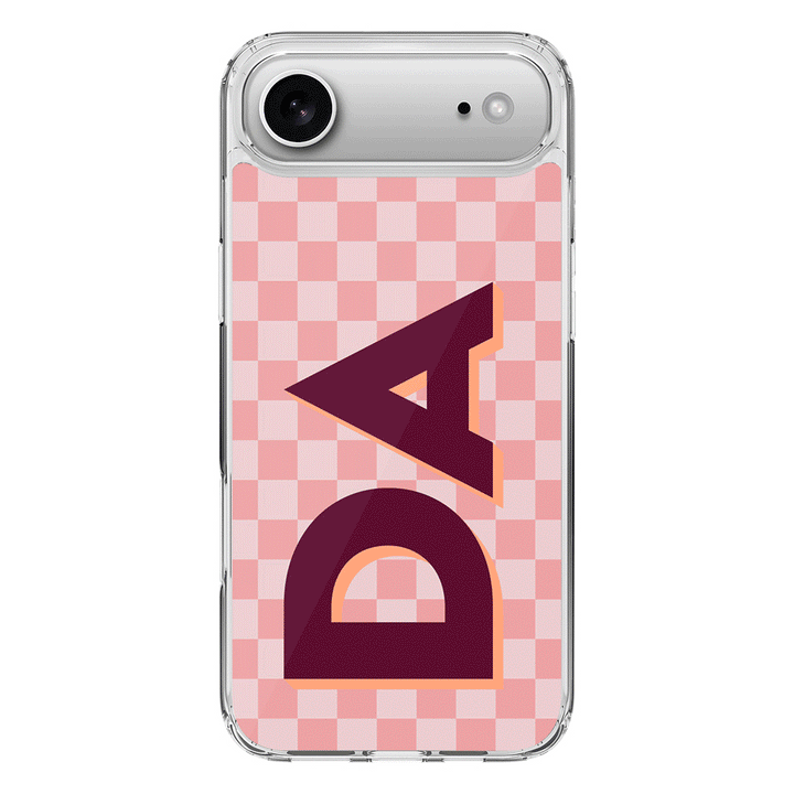Apple iPhone 17 Air / Clear MagSafe Custom Monogram Initial Small Checkerboard, Phone Case - Stylizedd.com